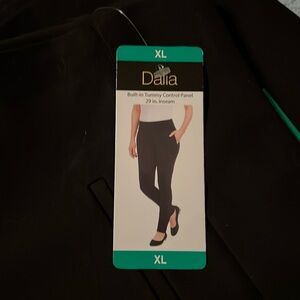 Dalia Ladies' Ponte Pant - Built-in Tummy Control Panel - Black